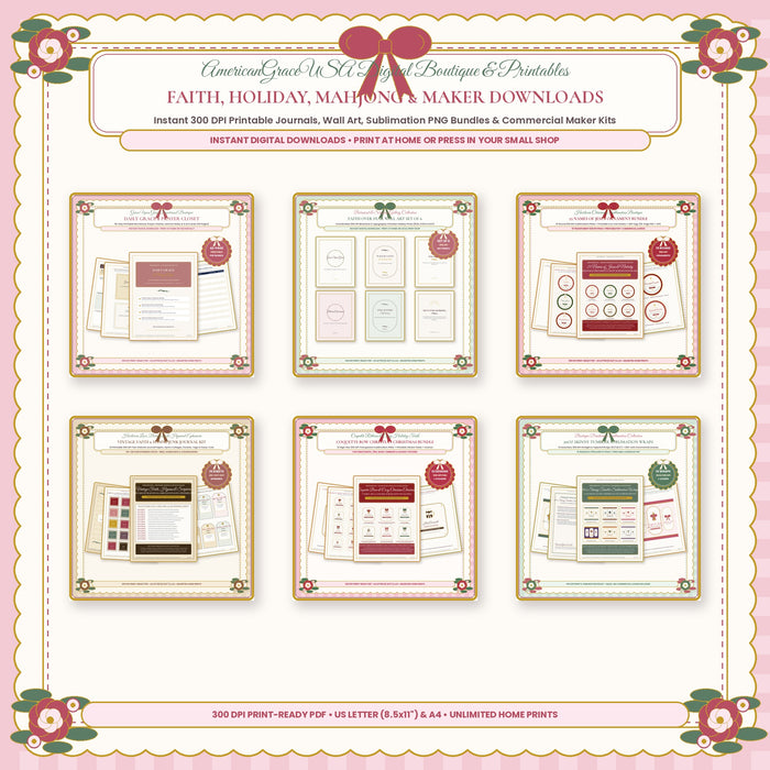 AmericanGraceUSA Digital Downloads & Printables - Boutique Scalloped Collection Cover