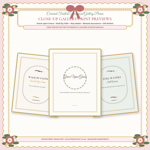 Faith Over Fear Printable Scripture Wall Art Set - 5 Print Gallery Spreads