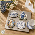 The Sisterhood "Biscuit, Peaches & Tea Table" 4-Piece Kitchen Refrigerator Magnet Set — Flagship Boutique Oak Table Studio