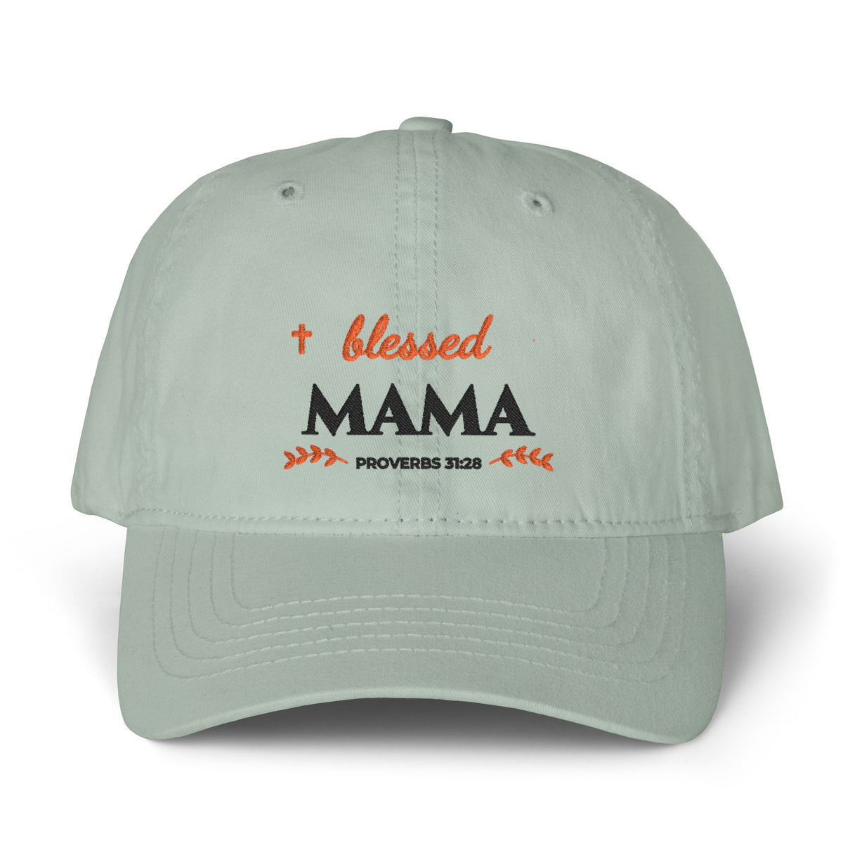Blessed Mama Embroidered Women's Pigment-Dyed Cap | Proverbs 31 Mom Baseball Hat