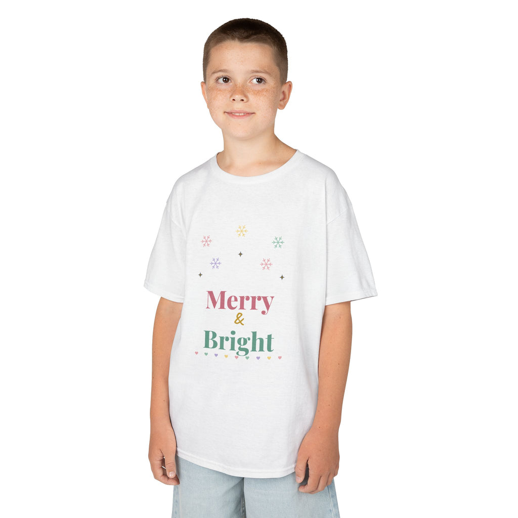 Kids Merry and Bright Shirt | Pastel Christmas Tee | Matching Family Christmas Kids T-Shirt
