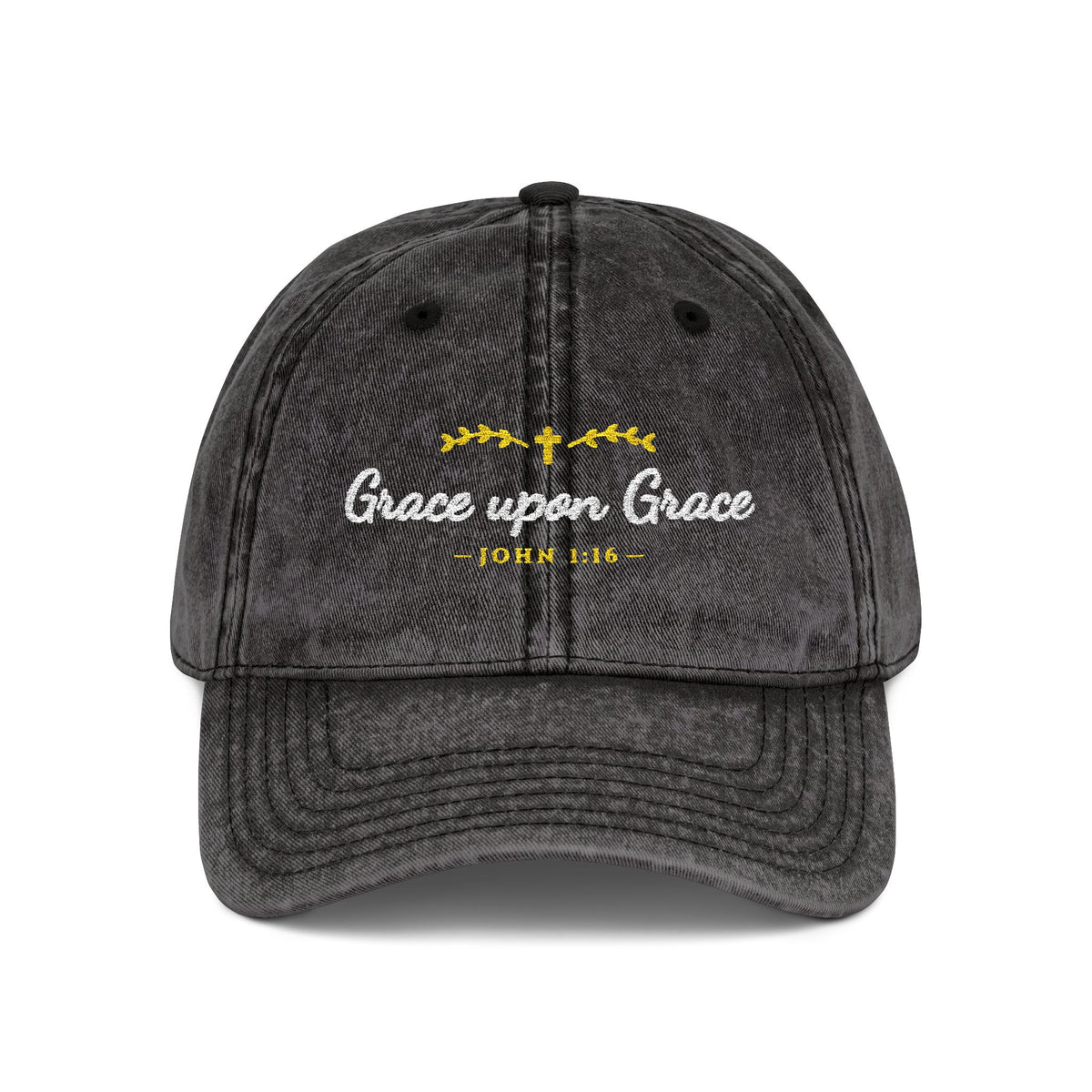 Grace Upon Grace Embroidered Vintage Washed Dad Cap | Christian Women's Baseball Hat