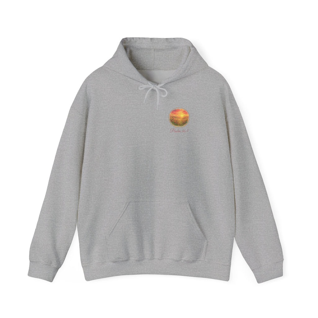 Psalm 46:5 Watercolor Hoodie — Bella+Canvas 3719 Unisex Sponge Fleece Pullover Hoodie Mockup 3