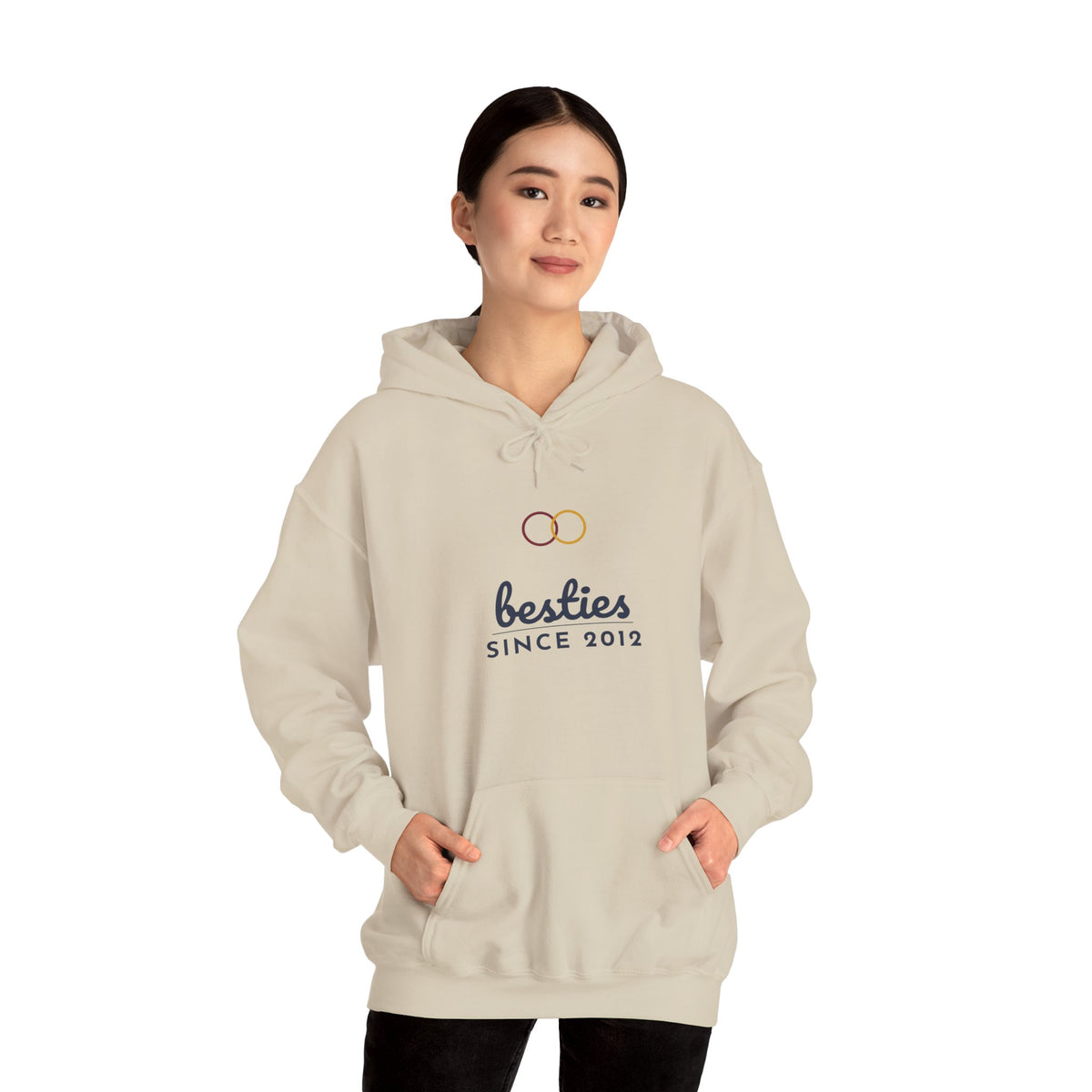 Besties Since Hoodie Personalized Year, Matching Best Friend Hoodies, Custom Bestie Gift, BFF Hoodie with Name and Number
