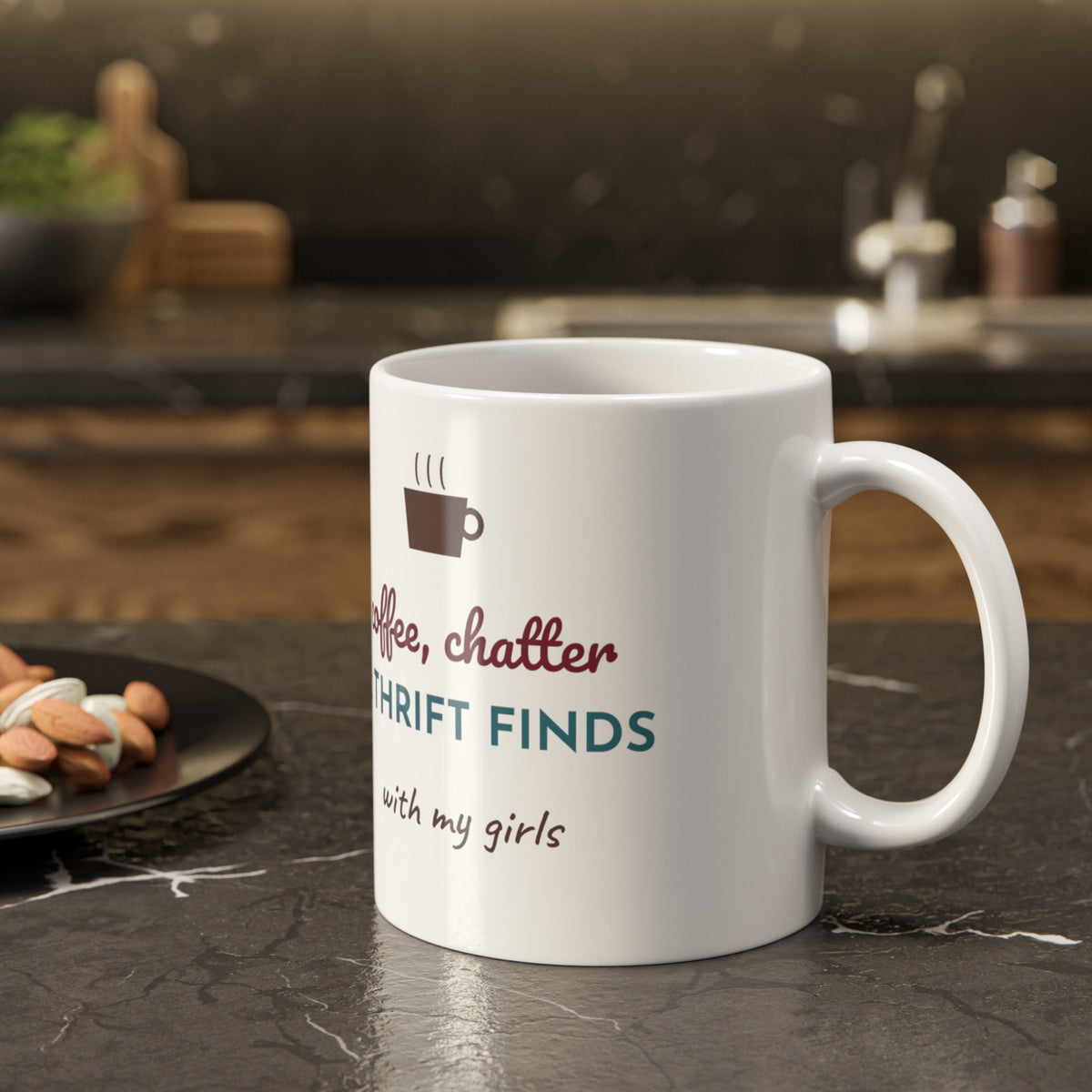 Coffee Chatter & Thrift Finds Mug | Thrifting Friends Gift