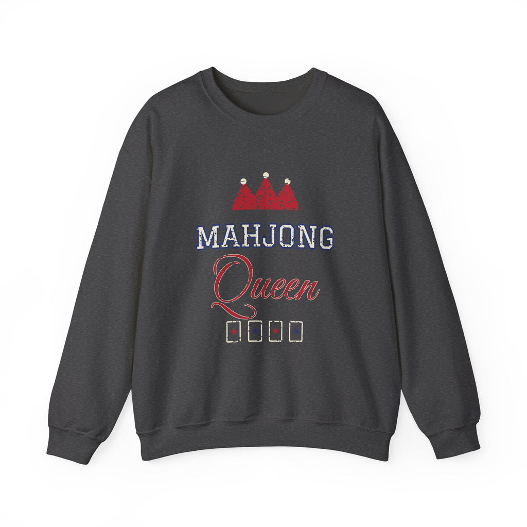 Mahjong Queen Sweatshirt, Varsity Mahjong Crewneck, Mahjong Player Gift, Mah Jongg Club Shirt, Game Night Gift for Her