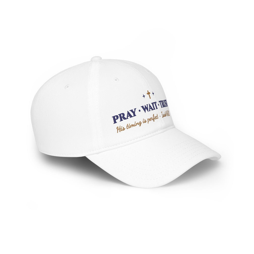 Pray Wait Trust Embroidered Low-Profile Baseball Cap | Isaiah 40:31 Christian Women's Hat