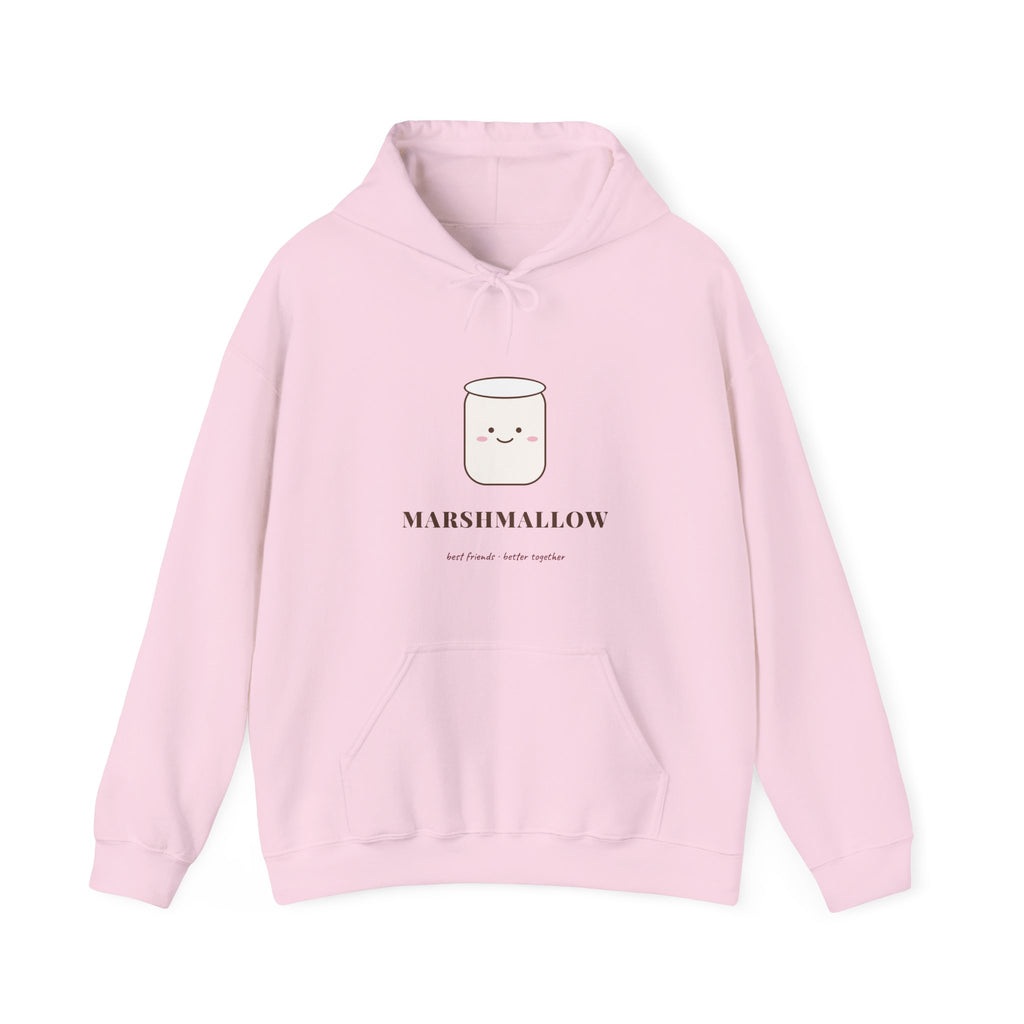 Cocoa and Marshmallow Matching Best Friend Hoodies — Bella+Canvas 3719 Unisex Sponge Fleece Pullover Hoodie Mockup 1