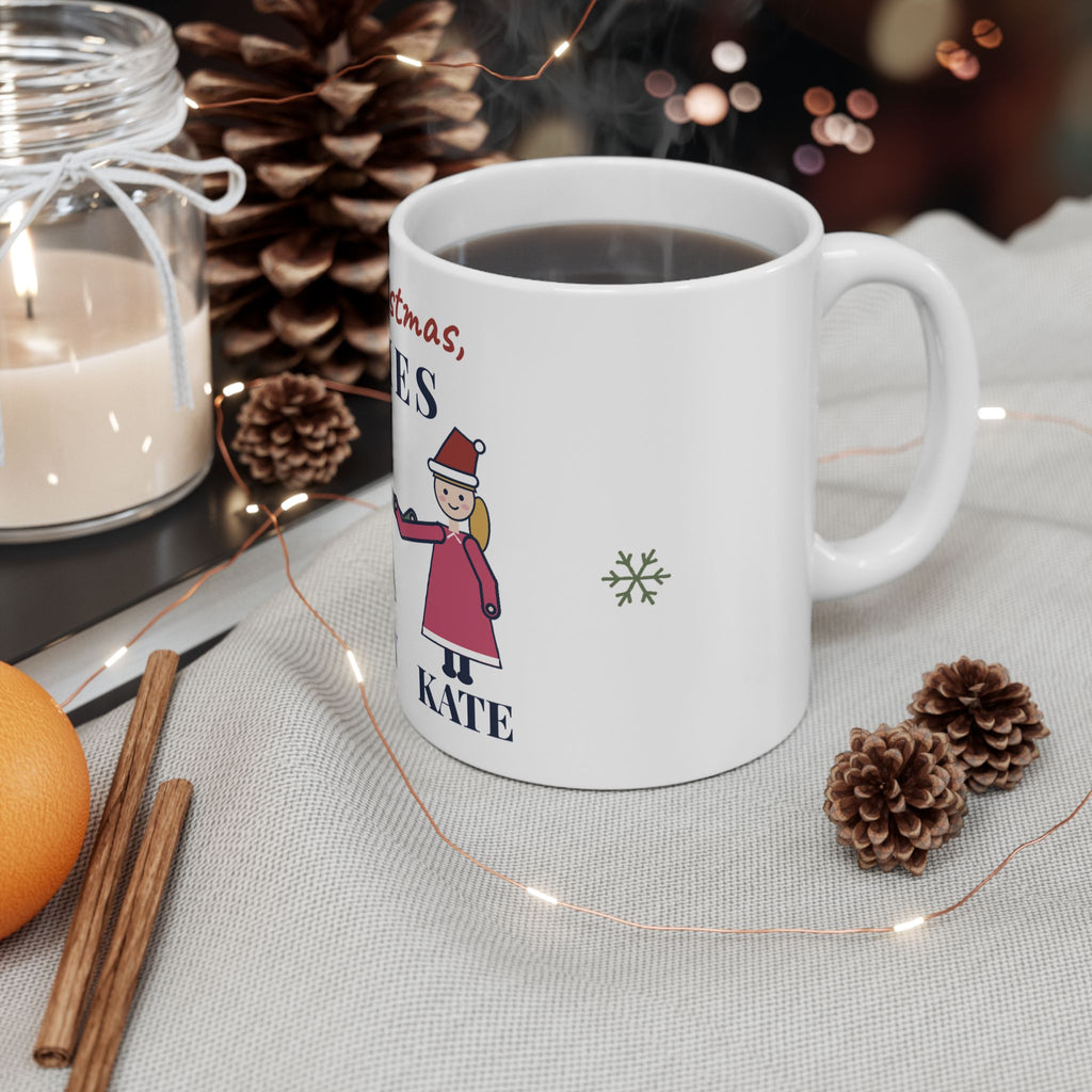 Best Friends Christmas Mug Personalized, Merry Christmas Besties with 3 Names, Friend Group Gift, Stocking Stuffer