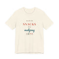 Here for the Snacks & the Mahjong Shirt — Bella+Canvas 3001 Retail-Fit Unisex Jersey Tee (100% Airlume Combed & Ring-Spun Cotton) Mockup 3