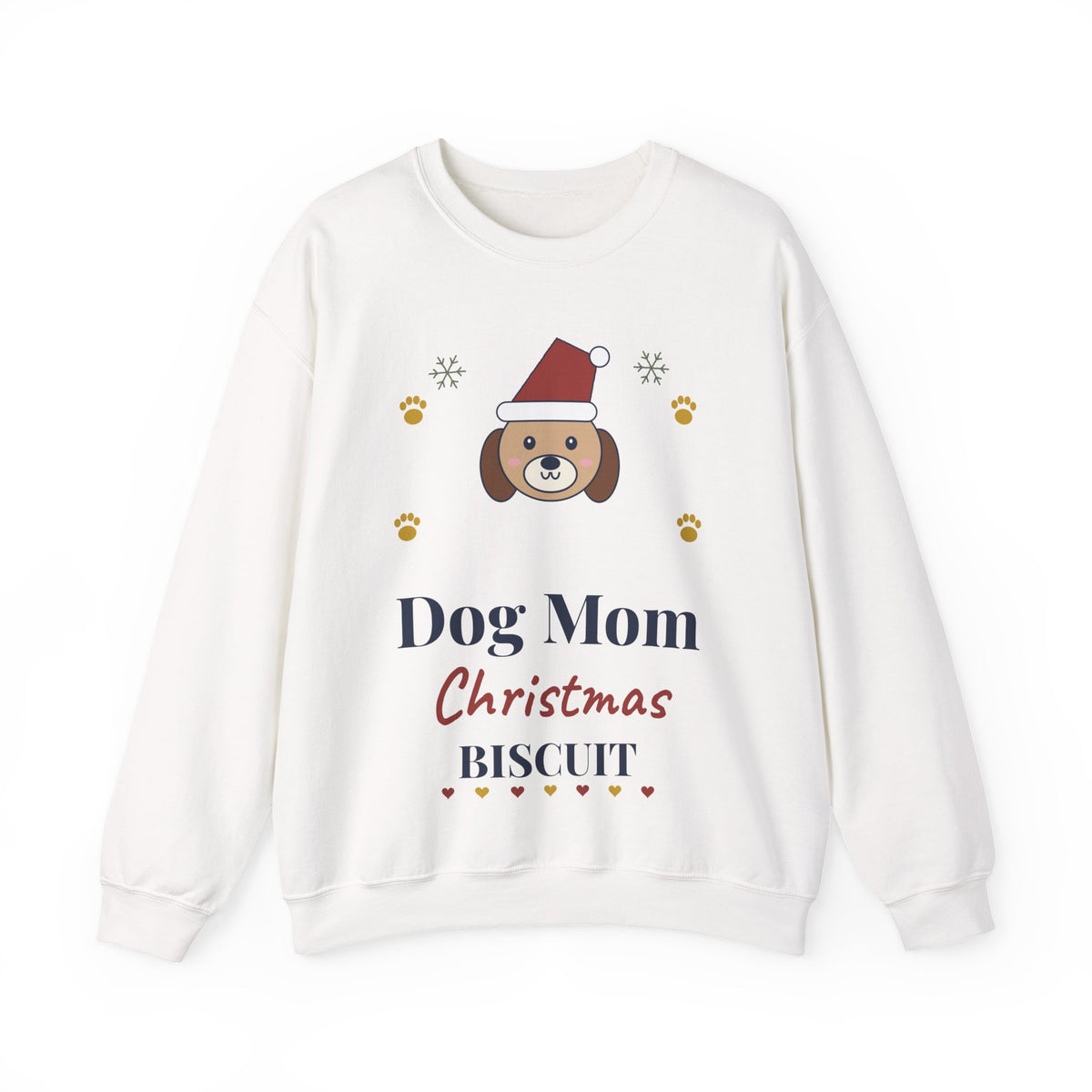 Personalized Dog Mom Christmas Sweatshirt, Custom Dog Name Santa Hat Crewneck, Dog Lover Gift for Her
