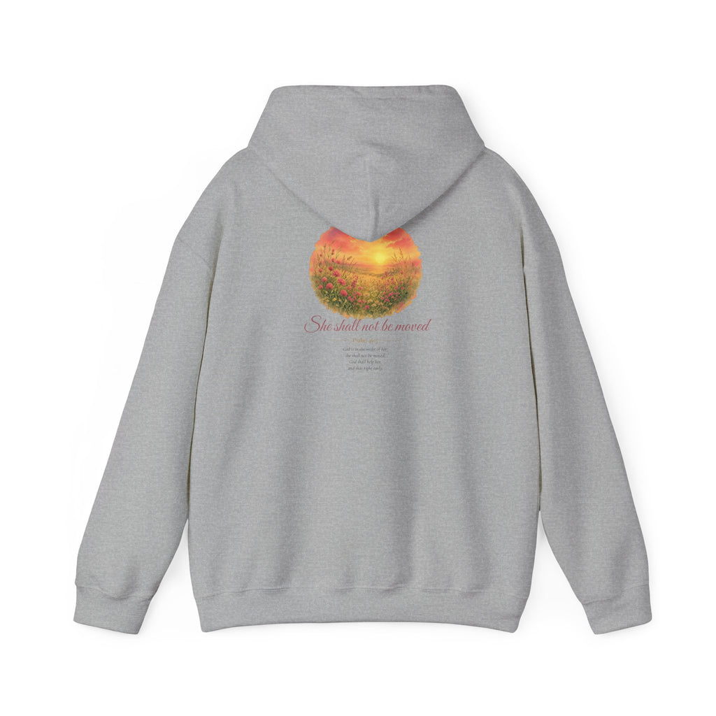 Psalm 46:5 Watercolor Hoodie — Bella+Canvas 3719 Unisex Sponge Fleece Pullover Hoodie Mockup 8