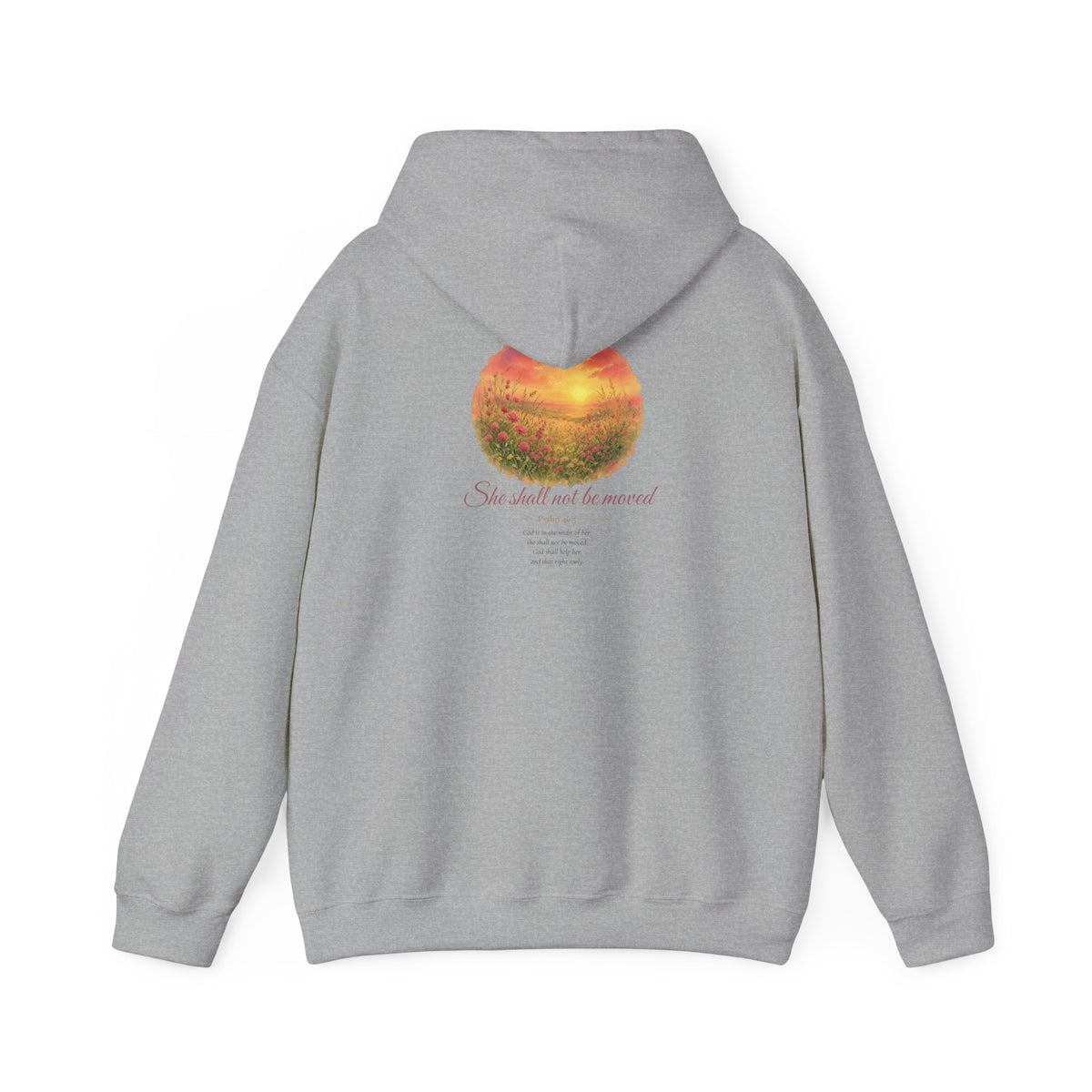 Psalm 46:5 Watercolor Hoodie, She Shall Not Be Moved Christian Sweatshirt, Wildflower Bible Verse Hoodie, Faith Gift for Her