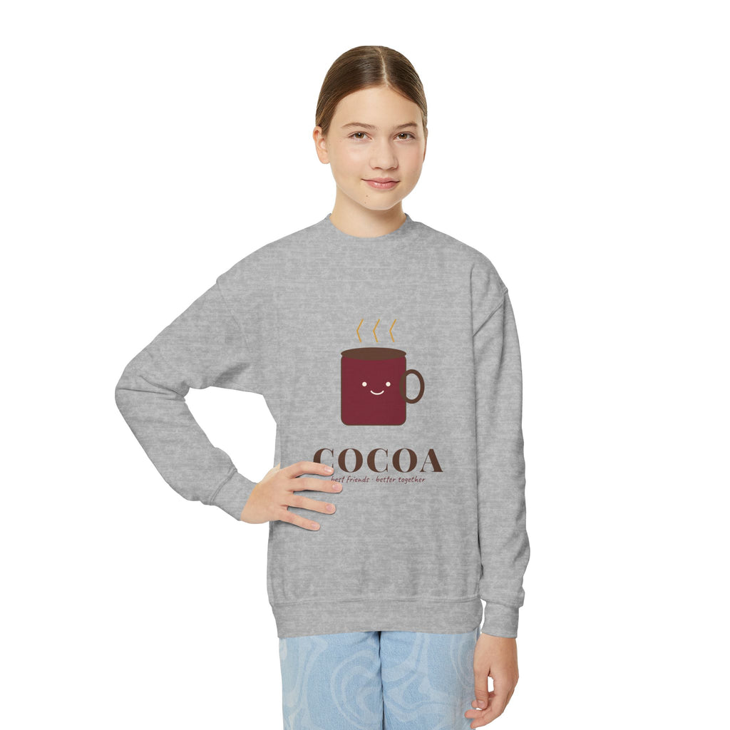 Youth Cocoa and Marshmallow Sweatshirt | Kids Matching Best Friend Crewneck | Mommy and Me Christmas