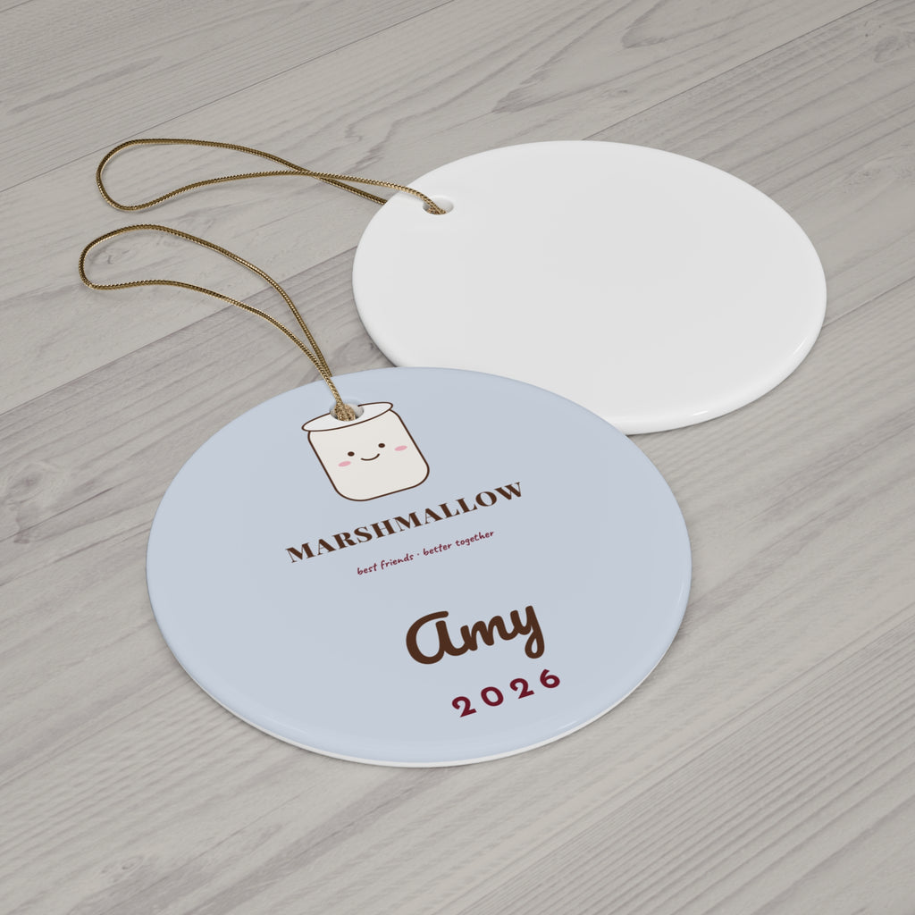 Cocoa and Marshmallow Ornament | Personalized Best Friend Matching Ornament | Cute Christmas Gift