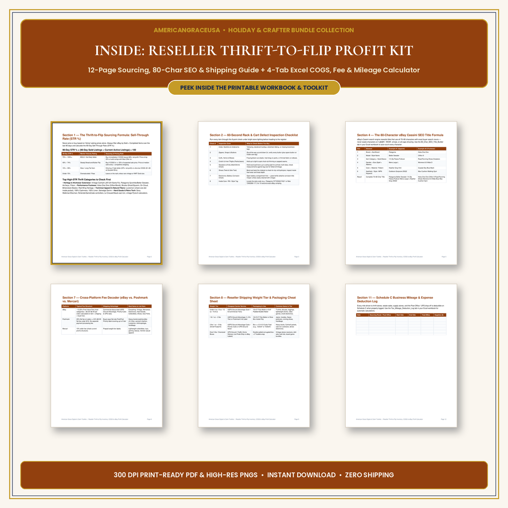 Inside the Reseller Thrift-to-Flip Profit Kit - 6-Page Spread Preview