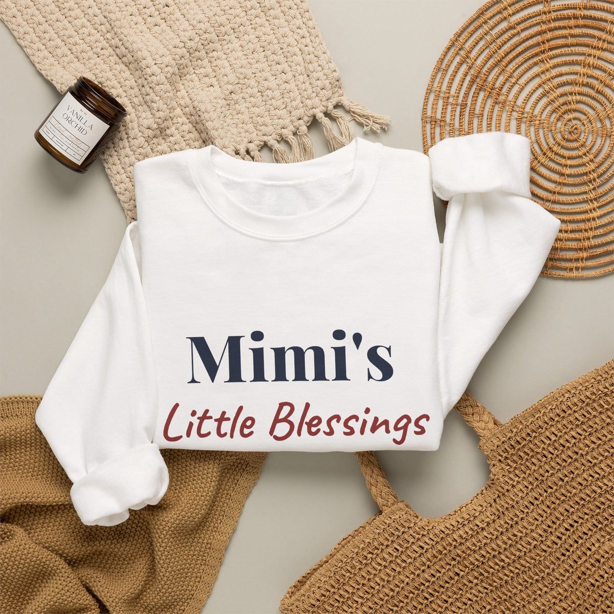 Personalized Mimi Sweatshirt with Grandkids Names, Mimi's Little Blessings Crewneck, Southern Grandma Christmas Gift