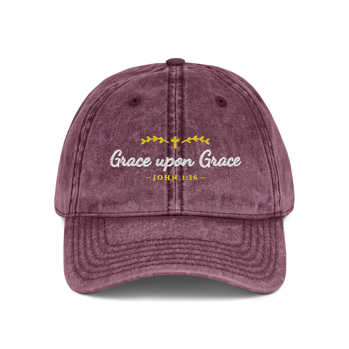 Grace Upon Grace Embroidered Vintage Washed Dad Cap | Christian Women's Baseball Hat