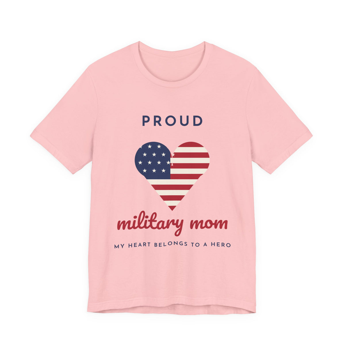 Proud Military Mom Shirt, American Flag Heart Tee, Military Mom Gift, Patriotic Mom T-Shirt, Deployment Support Shirt