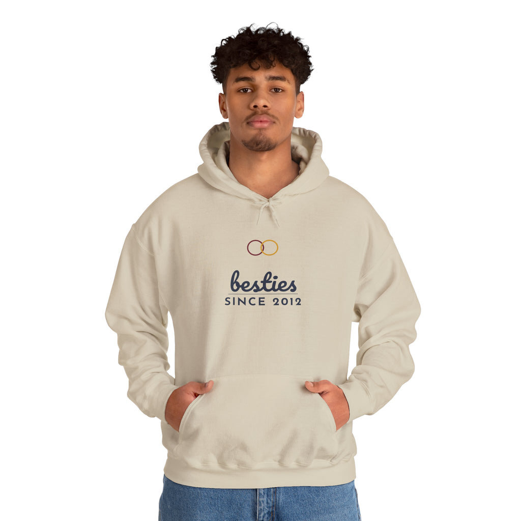 Besties Since Hoodie Personalized Year — Bella+Canvas 3719 Unisex Sponge Fleece Pullover Hoodie Mockup 8