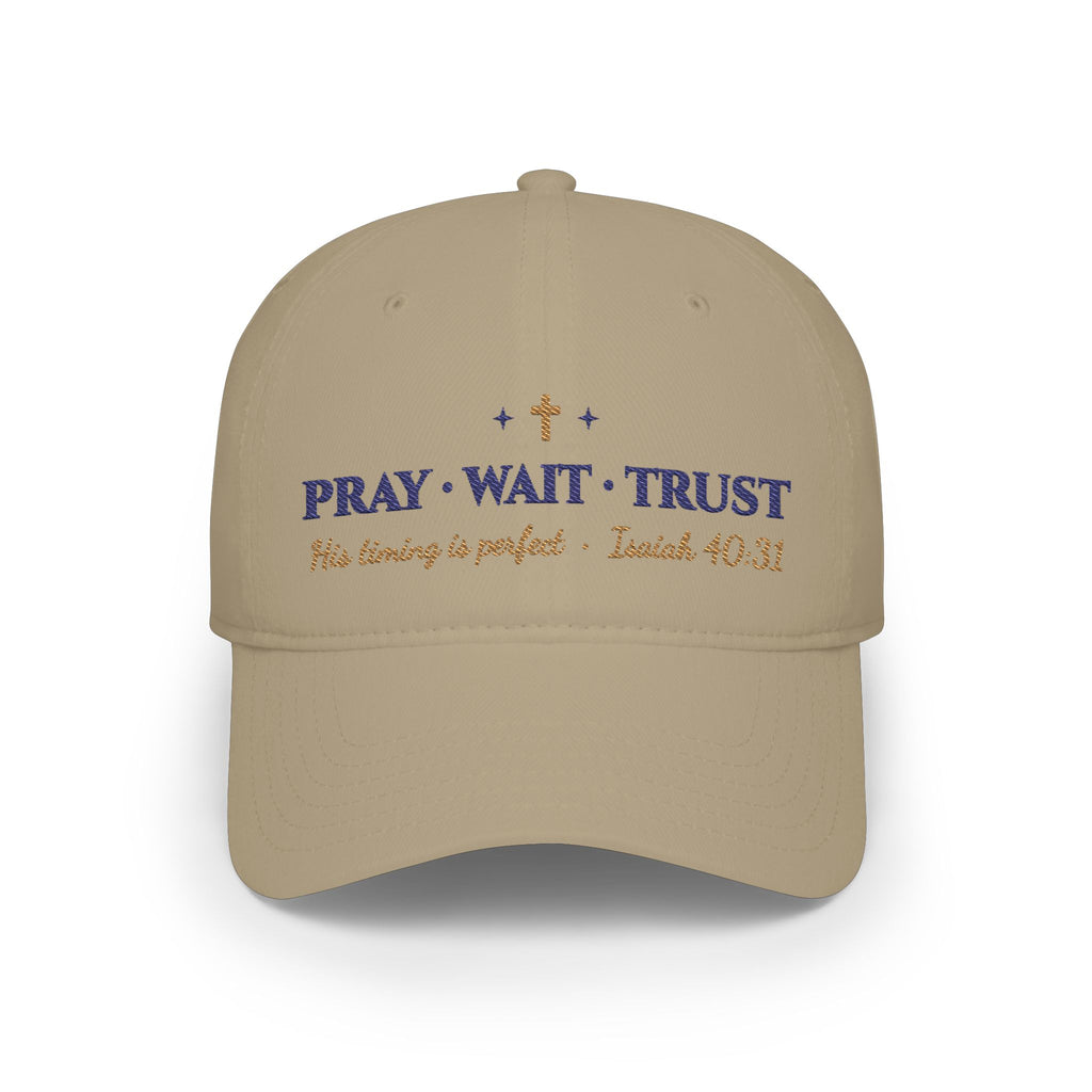 Pray Wait Trust Embroidered Low-Profile Baseball Cap | Isaiah 40:31 Christian Women's Hat