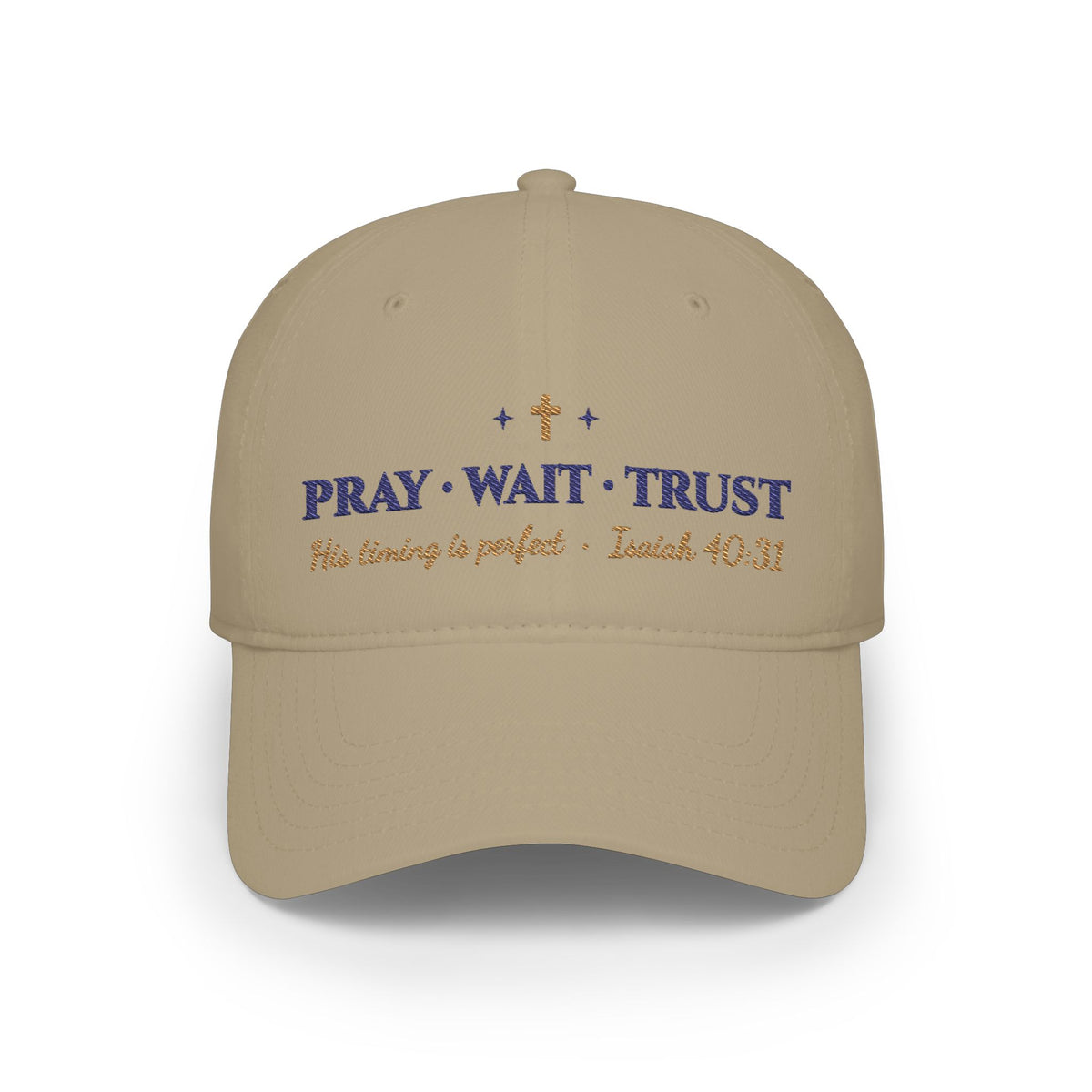 Pray Wait Trust Embroidered Low-Profile Baseball Cap | Isaiah 40:31 Christian Women's Hat