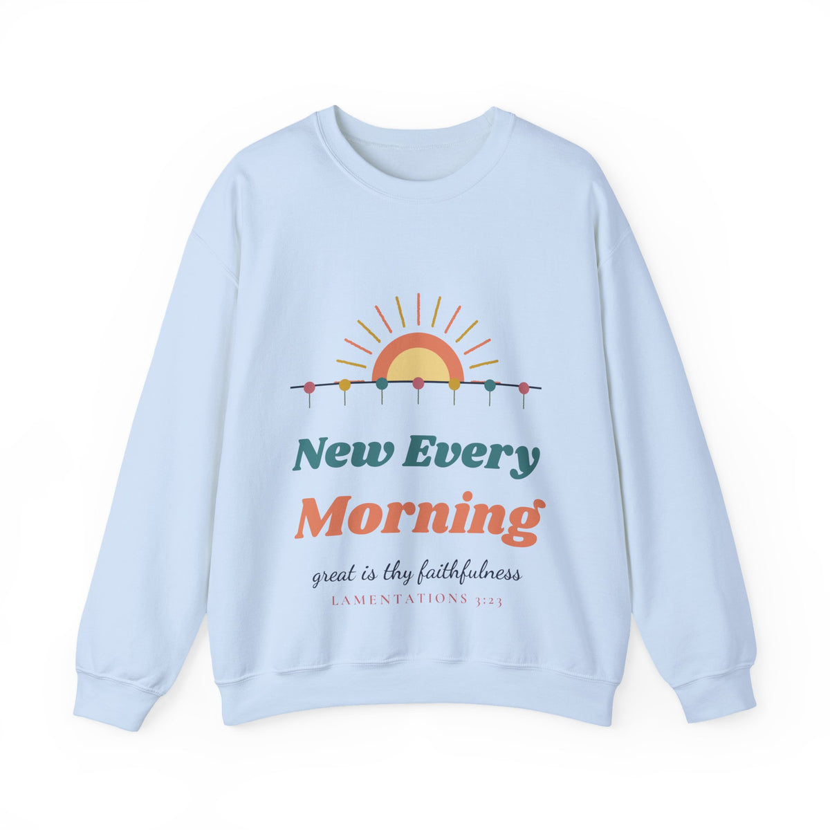 Christian Sweatshirt for Women, New Every Morning Lamentations 3:23, Great Is Thy Faithfulness Bible Verse Crewneck