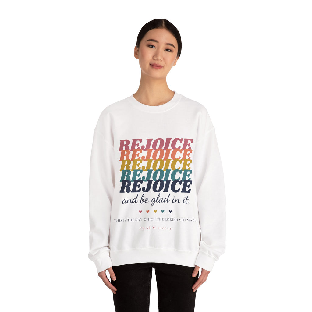 Christian Sweatshirt for Women, This Is the Day Psalm 118:24, Rejoice and Be Glad Retro Bible Verse Crewneck