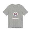 "American Grace • Home of the Free, Because of the Brave" Preppy Toile Ribbon & Flag Bella+Canvas Boutique Tee
