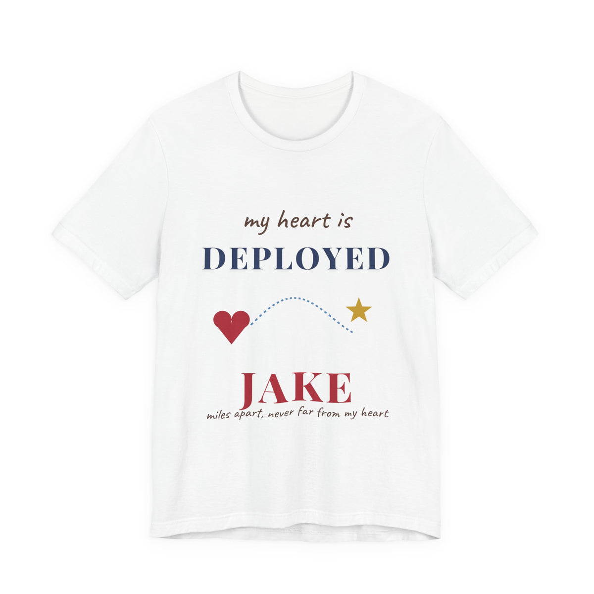 Personalized My Heart Is Deployed Shirt, Custom Name Military Mom Tee, Deployment Shirt, Military Wife Girlfriend Gift