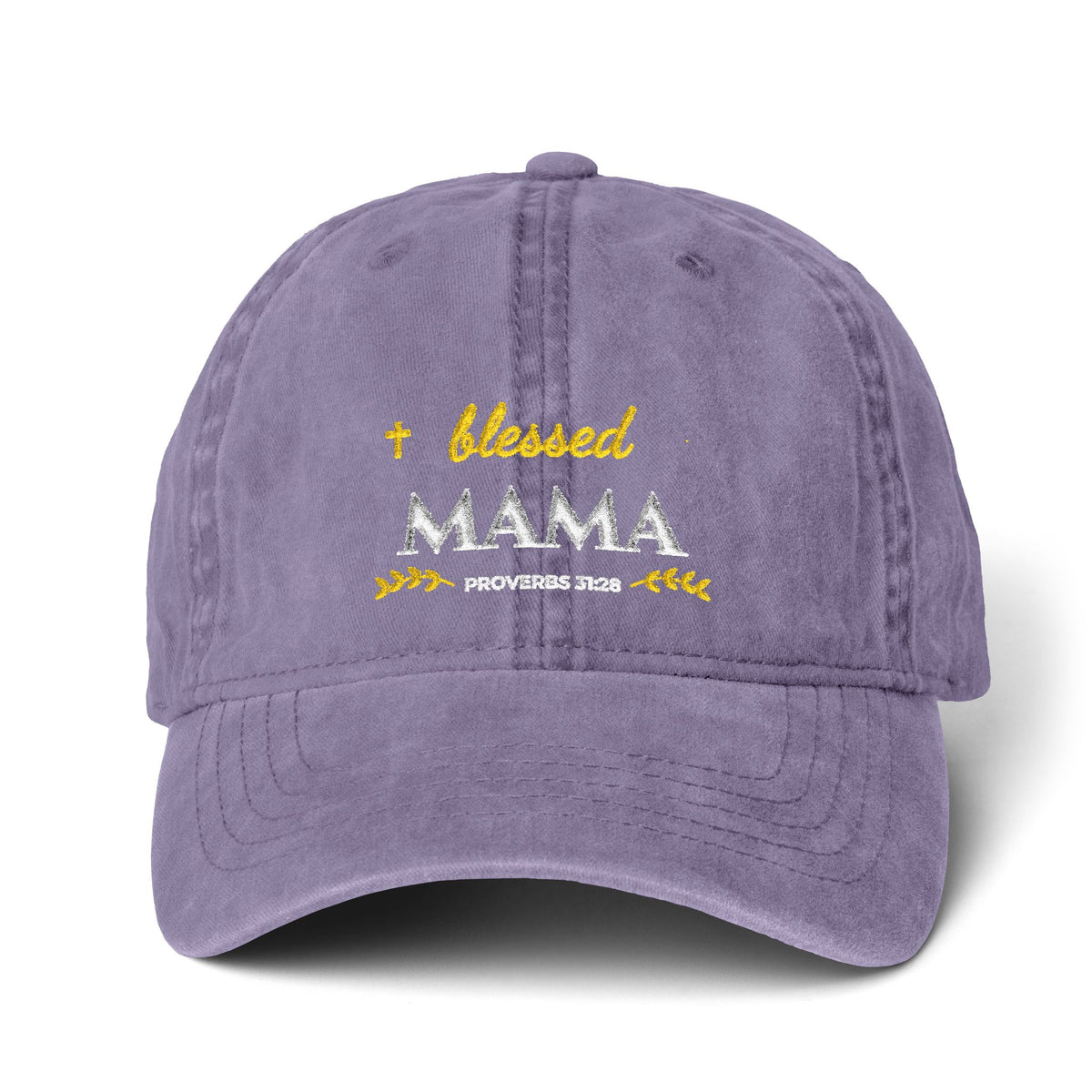 Blessed Mama Embroidered Women's Pigment-Dyed Cap | Proverbs 31 Mom Baseball Hat