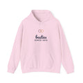 Besties Since Hoodie Personalized Year — Bella+Canvas 3719 Unisex Sponge Fleece Pullover Hoodie Mockup 3