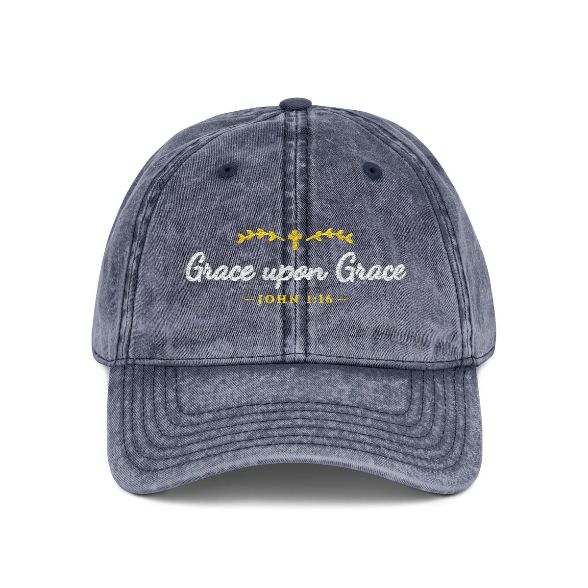 Grace Upon Grace Embroidered Vintage Washed Dad Cap | Christian Women's Baseball Hat