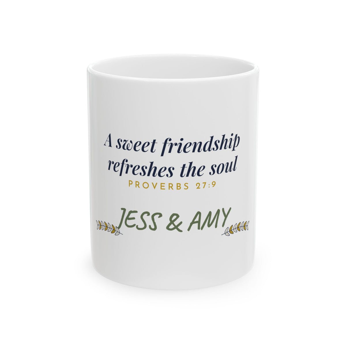 Sisters in Christ Mug Personalized, Proverbs 27:9 Best Friend Mug, Christian Friendship Gift, Faith Bestie Coffee Mug