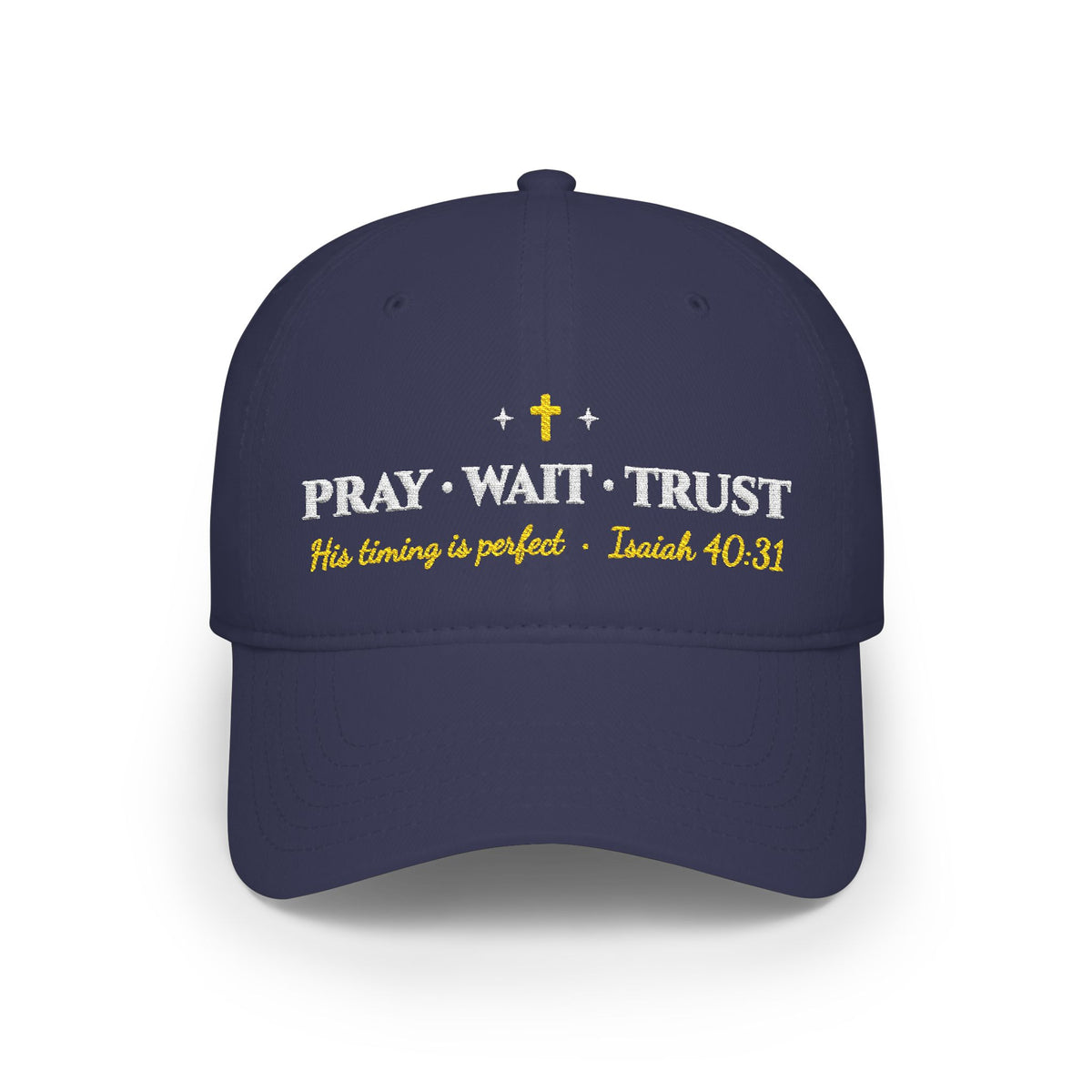 Pray Wait Trust Embroidered Low-Profile Baseball Cap | Isaiah 40:31 Christian Women's Hat
