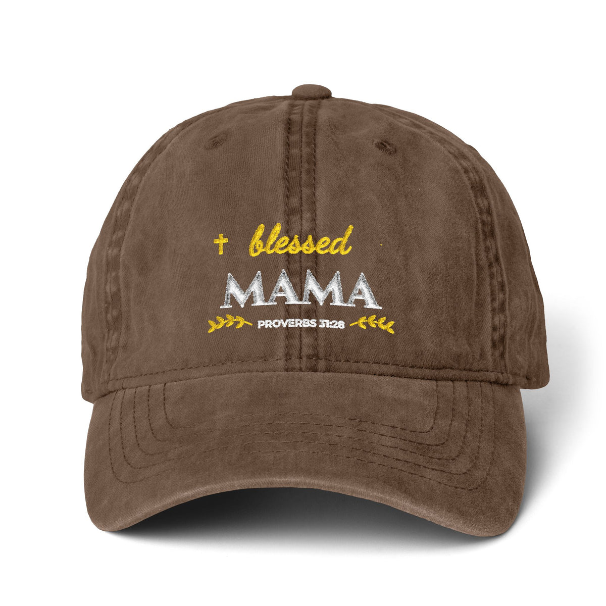 Blessed Mama Embroidered Women's Pigment-Dyed Cap | Proverbs 31 Mom Baseball Hat
