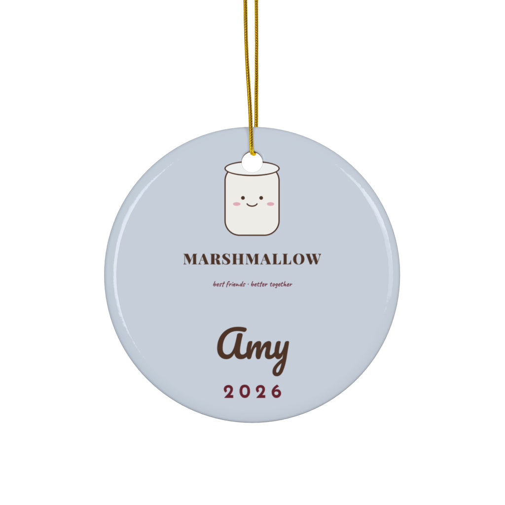 Cocoa and Marshmallow Ornament | Personalized Best Friend Matching Ornament | Cute Christmas Gift
