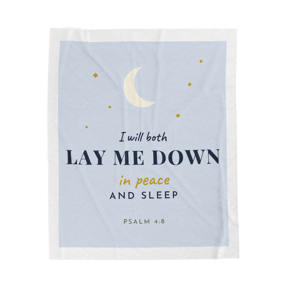 Lay Me Down in Peace Blanket | Psalm 4:8 KJV Throw | Christian Bedtime Scripture Blanket