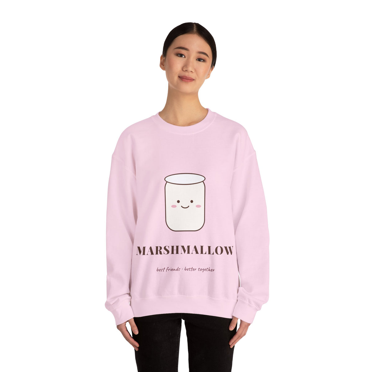 Cocoa and Marshmallow Matching Best Friend Sweatshirts, Marshmallow Sweatshirt, Cute Christmas Bestie Gift, BFF Matching Sweater