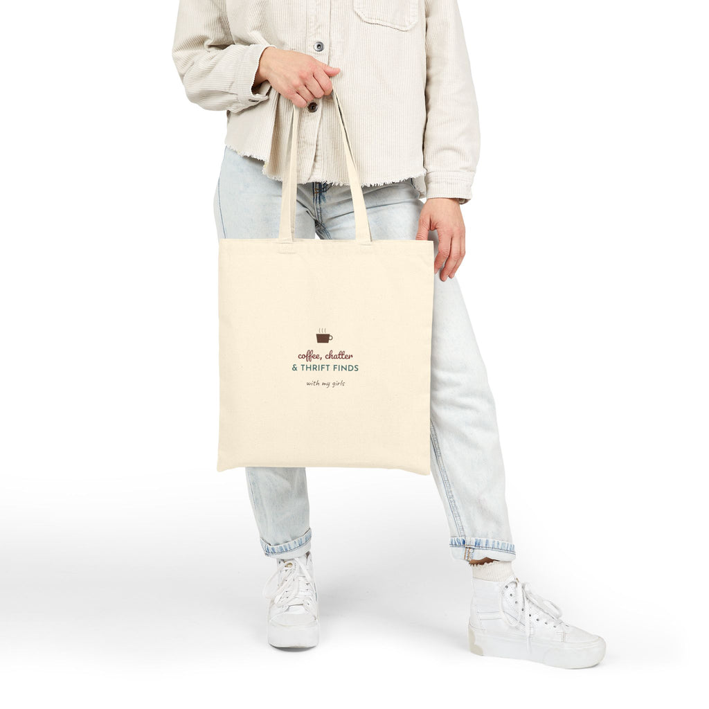 Coffee Chatter & Thrift Finds Tote | Thrift Shopping Bag