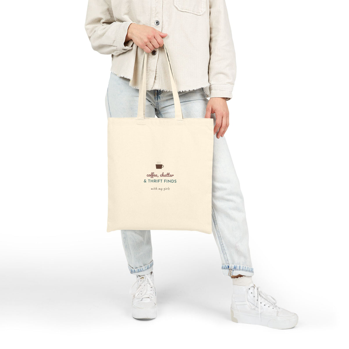 Coffee Chatter & Thrift Finds Tote | Thrift Shopping Bag