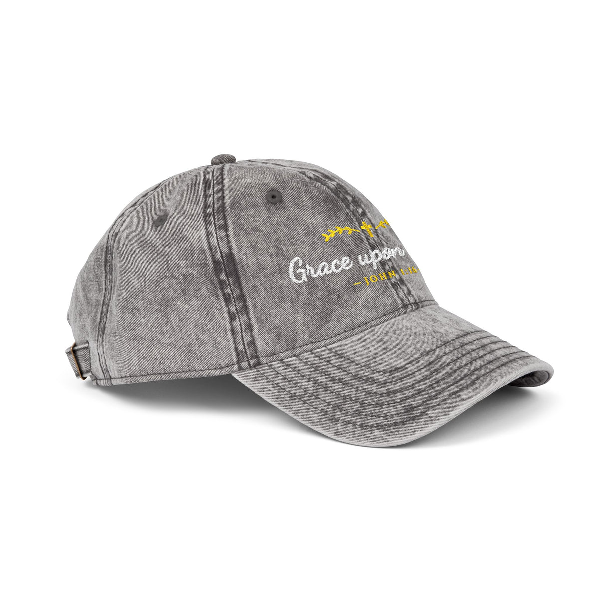 Grace Upon Grace Embroidered Vintage Washed Dad Cap | Christian Women's Baseball Hat