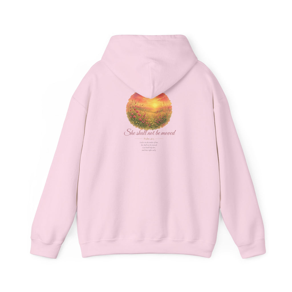 Psalm 46:5 Watercolor Hoodie — Bella+Canvas 3719 Unisex Sponge Fleece Pullover Hoodie Mockup 9