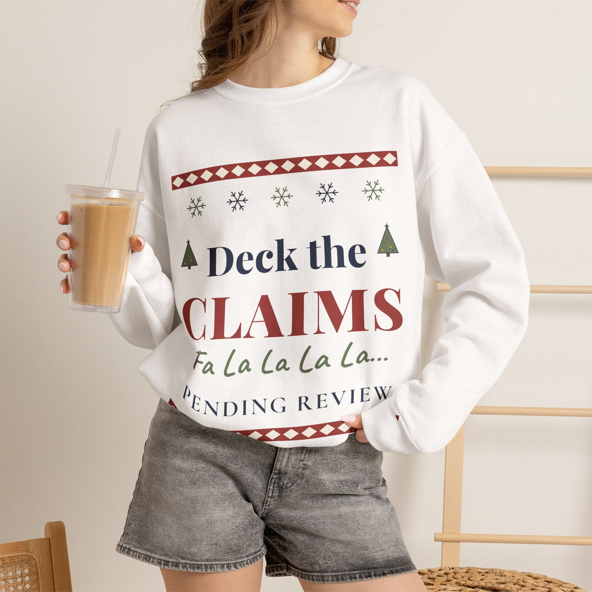 Funny Claims Adjuster Christmas Sweatshirt, Deck the Claims Ugly Christmas Sweater, Insurance Adjuster Gift