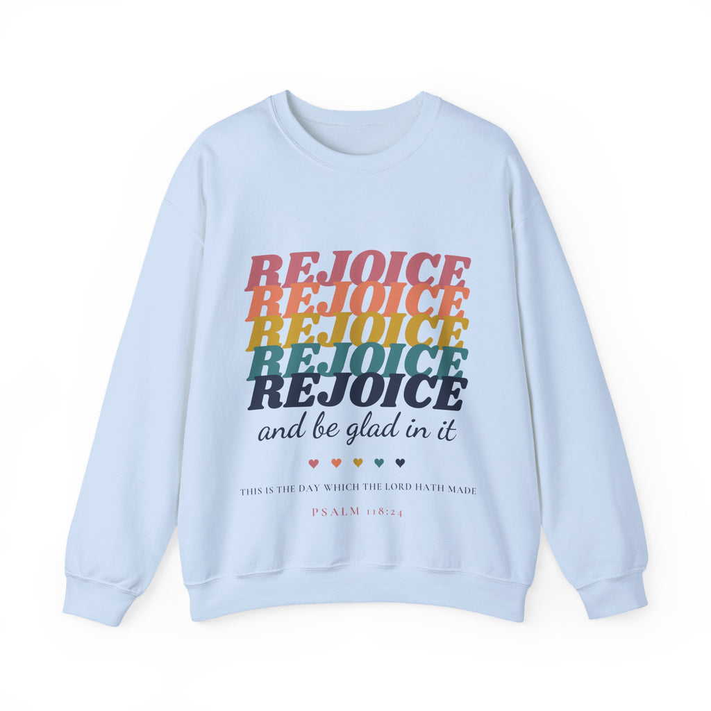 Christian Sweatshirt for Women, This Is the Day Psalm 118:24, Rejoice and Be Glad Retro Bible Verse Crewneck