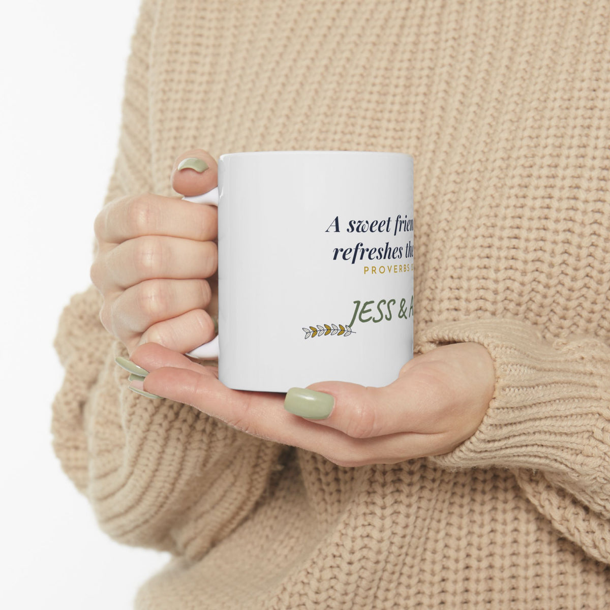 Sisters in Christ Mug Personalized, Proverbs 27:9 Best Friend Mug, Christian Friendship Gift, Faith Bestie Coffee Mug