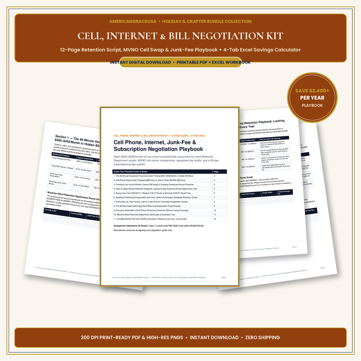 Cell Phone, Internet, Junk-Fee & Subscription Negotiation Playbook Hero Cover