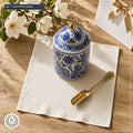 "Sanctuary" Airtight Blue & White Porcelain Loose-Leaf Tea Canister — Flagship Boutique Oak Table Studio