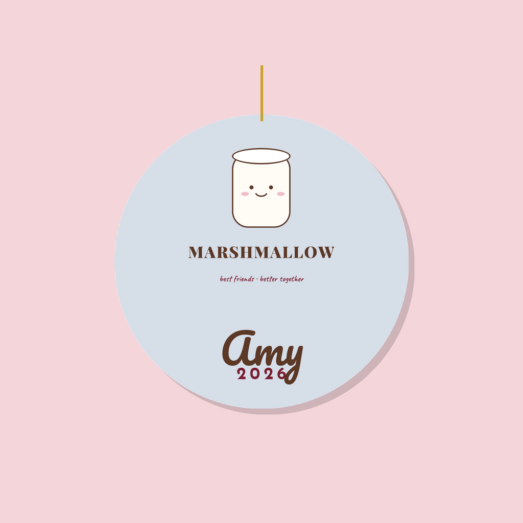 Cocoa and Marshmallow Ornament | Personalized Best Friend Matching Ornament | Cute Christmas Gift