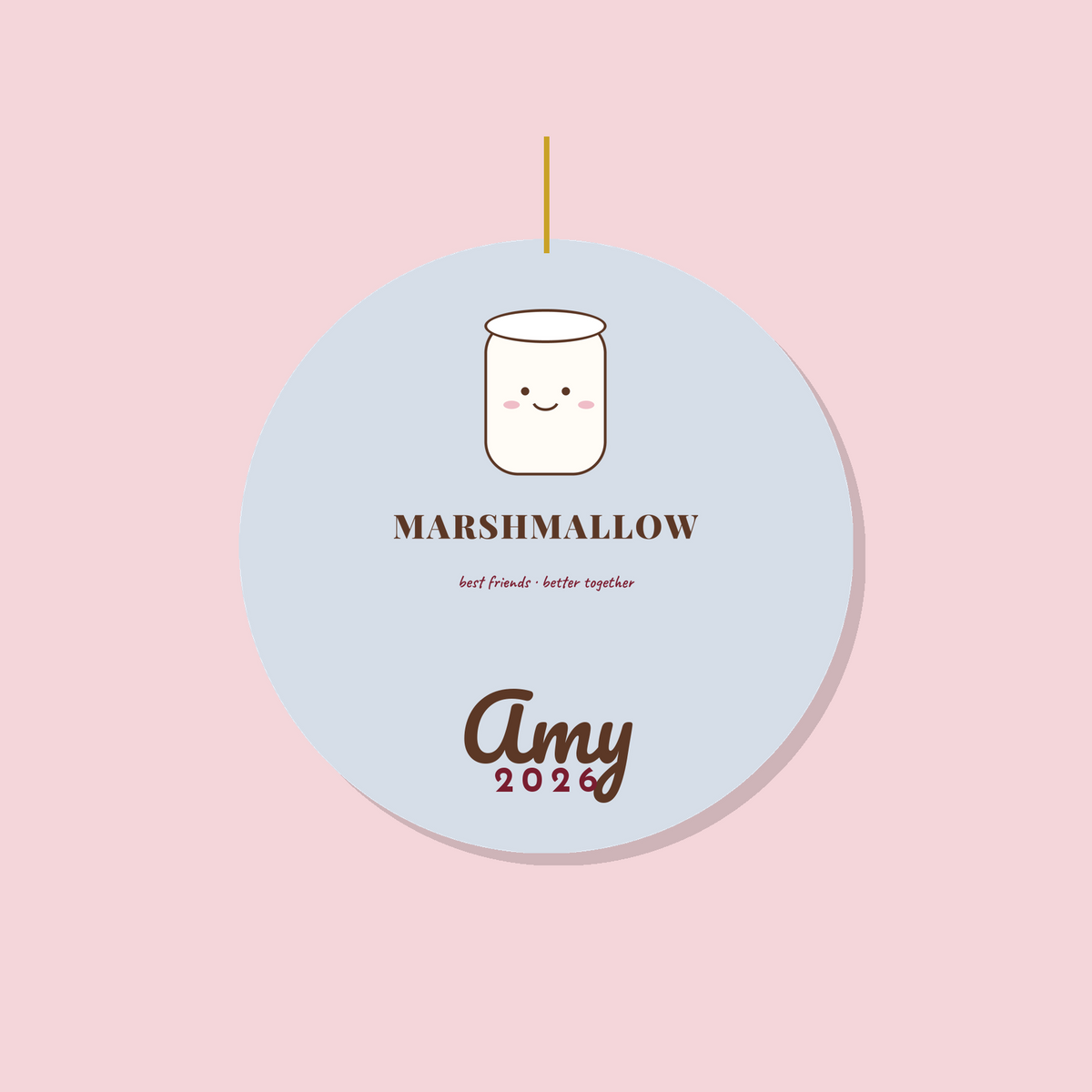 Cocoa and Marshmallow Ornament | Personalized Best Friend Matching Ornament | Cute Christmas Gift